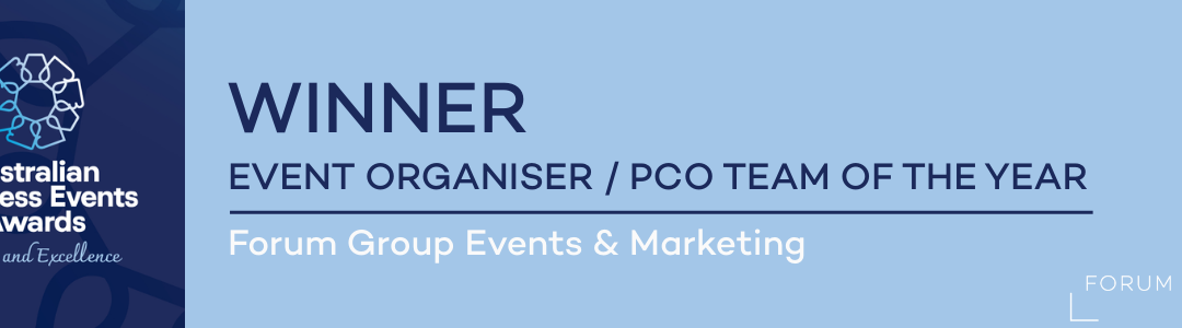 Winners at the Australian Business Events Awards – PCO / Organiser of the Year and Incentive Event of the Year